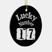 17 - Lucky Number 17 Luck Keramisch Ornament (Rechts)