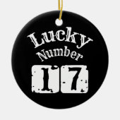 17 - Lucky Number 17 Luck Keramisch Ornament (Voorkant)