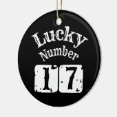 17 - Lucky Number 17 Luck Keramisch Ornament (Links)