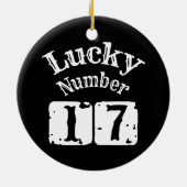 17 - Lucky Number 17 Luck Keramisch Ornament (Achterkant)