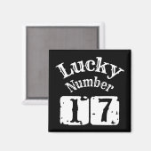 17 - Lucky Number 17 Luck Magneet (Voorkant / Achterkant)