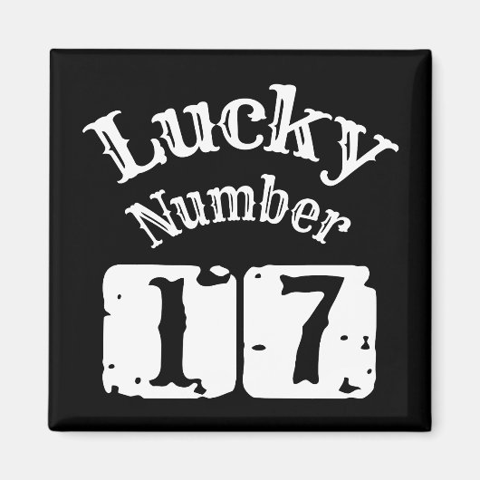 17 - Lucky Number 17 Luck Magneet (Voorkant)