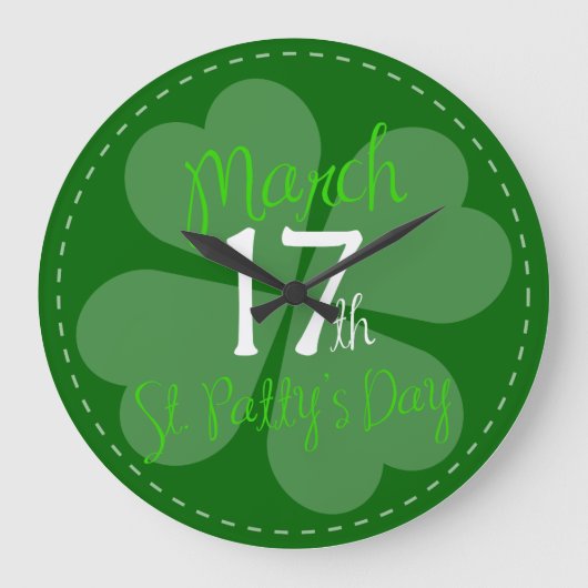 17 maart: viering van St. Patty's Day Grote Klok (Voorkant)