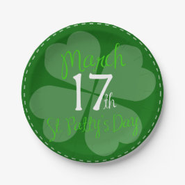 17 maart: viering van St. Patty's Day Papieren Bordje