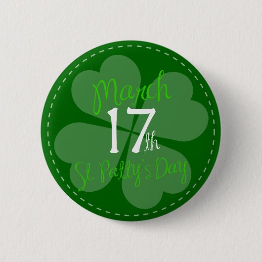 17 maart: viering van St. Patty's Day Ronde Button 5,7 Cm (Voorkant)