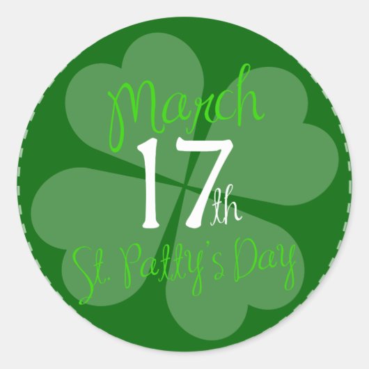 17 maart: viering van St. Patty's Day Ronde Sticker (Voorkant)