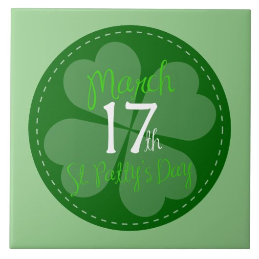17 maart: viering van St. Patty's Day Tegeltje (Voorkant)