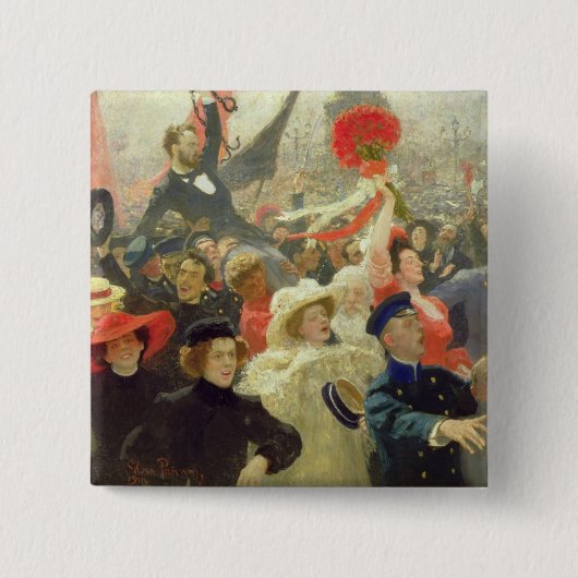 17 oktober 1905 vierkante button 5,1 cm (Voorkant)