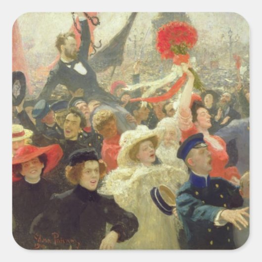17 oktober 1905 vierkante sticker (Voorkant)