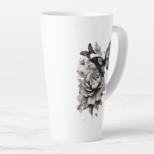 17 oz Grote Latte Mok - Vlindertransformatie (Rechterhoek)