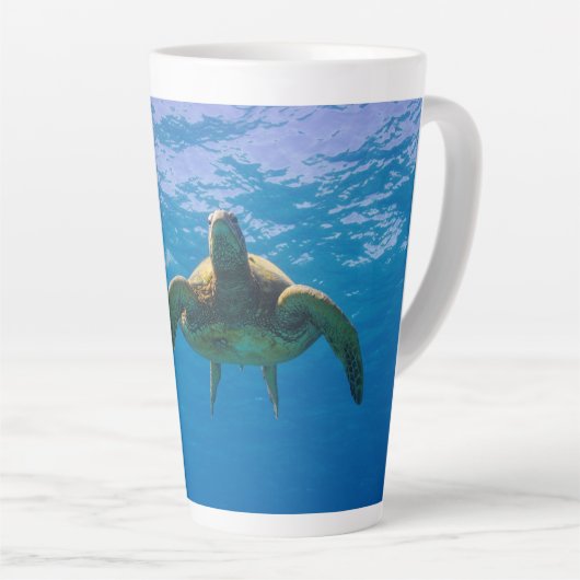 17 oz. Hawaïaans Groen Zee Schildpad "Honu" XL Latte Mok (Rechterhoek)