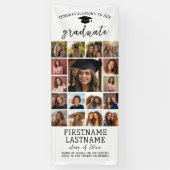 17 Photo Collage Afstuderen Modern Minimal White Spandoek (Verticaal)