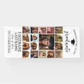 17 Photo Collage Afstuderen Modern Minimal White Spandoek (Horizontaal)