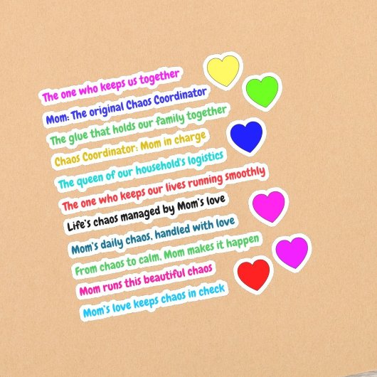 17 STKS - Chaos Coordinator Stickers voor Funny Mo