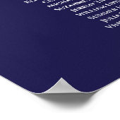 17 Tabel Elegant marineblauw bruiloft Poster (Hoek)