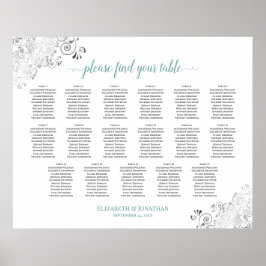 17 Tabel Frilly White Wedding Seating Chart Blauwg Poster