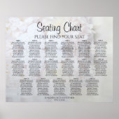 17 Tabel White Reflections Wedding Seating Chart Poster (Voorkant)