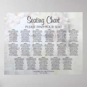 17 Tabel White Reflections Wedding Seating Chart Poster