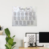 17 Tabel White Reflections Wedding Seating Chart Poster (Thuiskantoor)