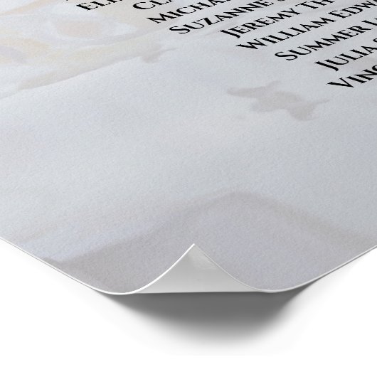 17 Tabel White Reflections Wedding Seating Chart Poster (Hoek)