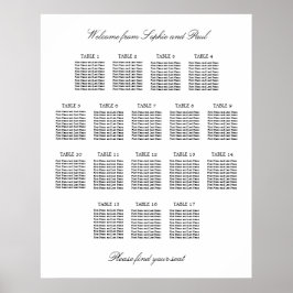17 Tafel Elegante Minimalistische Zitplaatskaart Poster