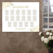 17 Tafel Gold Frills White Wedding Seating Chart Poster