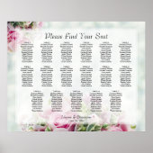 17 Tafel roze rozen weddenschappen Poster (Voorkant)