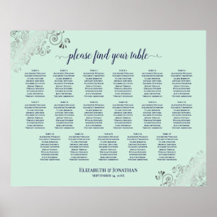 17 Tafel - Tafel - Groen en marinevrouw - Rentesch Poster