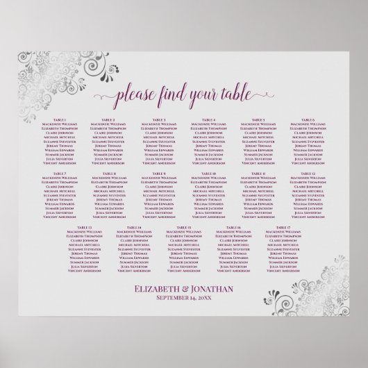 17 Tafelchassis op grijs-weddenschapskaart Poster (Voorkant)