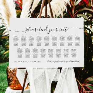 17 Tafels Modern Vind uw Zitplaatskaart Poster