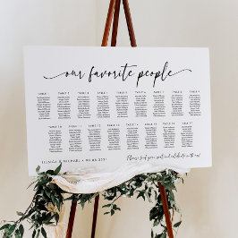 17 Tafels Stoelindeling Plan van Onze Favoriete Me Poster