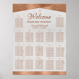 17 Tafelzetkaart Marmer Copper Wedding Poster