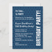 17 TEEN Birthday Modern Navy V07 Kaart (Achterkant)