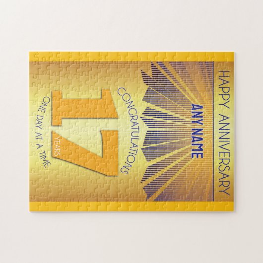 17 Year | AA 12 Step Anniversary Personalized Legpuzzel (Horizontaal)