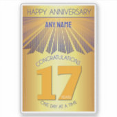 17 Year | Golden Ray 12 Step CUSTOM NAME Sticker (Voorkant)