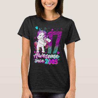 17 Years Old Unicorn Flossing 17th Birthday Unicor T-shirt
