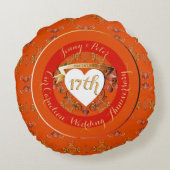 17de Carneool Kleur Huwelijksverjaardag Rond Kussen (Achterkant)