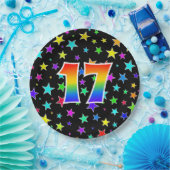 17de evenement: Bold, Fun, Kleurrijke Regenboog 17 Papieren Bordje (Feest)