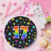 17de evenement: Bold, Fun, Kleurrijke Regenboog 17 Papieren Bordje (Feest)