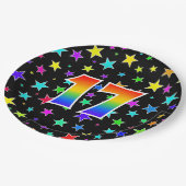 17de evenement: Bold, Fun, Kleurrijke Regenboog 17 Papieren Bordje (Gekanteld)