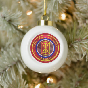 17de veldartilleriebrigade keramische bal ornament