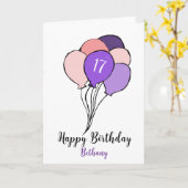 17de verjaardag van een stel ballonnen kaart (Gele Bloem)