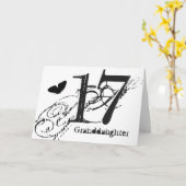 17de verjaardag voor een kleindochter, vlinder kaart (Gele Bloem)