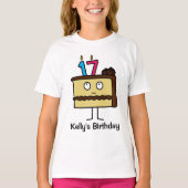 17e Birthday Cake met kaarsen T-shirt (Voorkant)