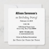 17e Birthday Curved Text Custom Name D03 RED Kaart (Achterkant)