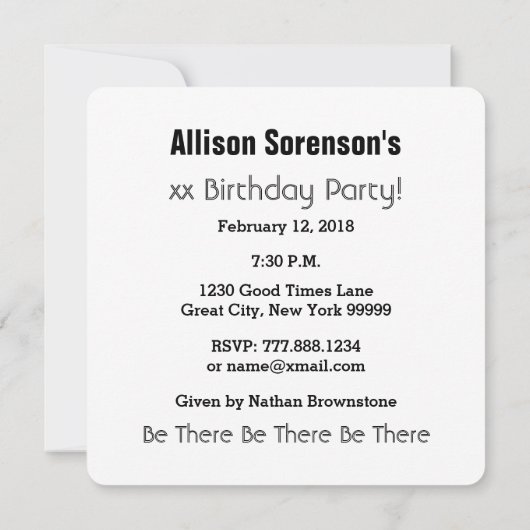 17e Birthday Curved Text Custom Name D03 RED Kaart (Achterkant)