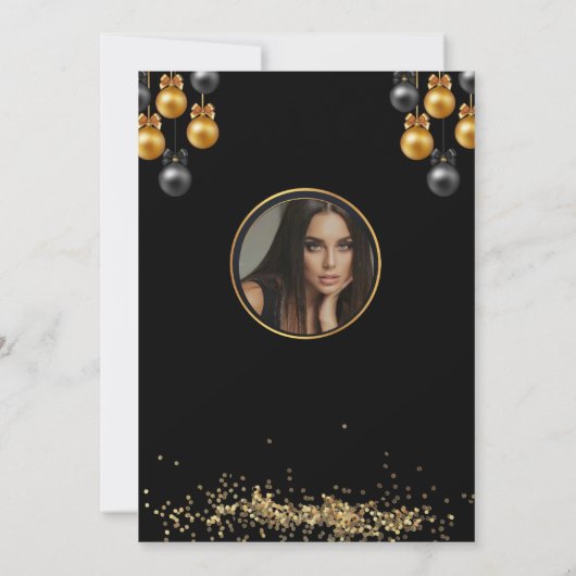 17E BIRTHDAY ELEGANT EN MODERNE ZWART MET BALLON KAART (Achterkant)