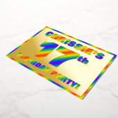 17e Birthday Party — Fun, regenboogspectrum "17" Folie Uitnodiging (Gedraaid)