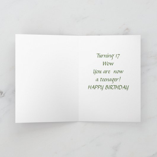 **17e BIRTHDAY & U BEAUTIFUL**-kaart Kaart (Binnen)