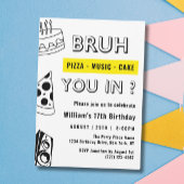17e Bruh, Jij in Verjaardag Tiener Jongen Grappig Kaart